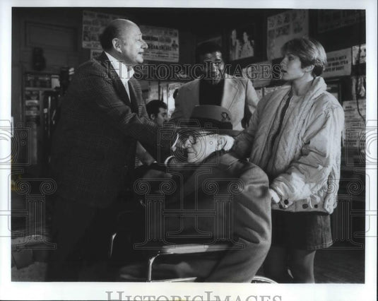 1984 Press Photo Mayor Ed Koch Ellen Barkin James Cagney Floyd Patterson - Historic Images