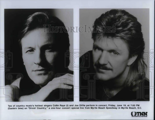 Press Photo Collin Raye and Joe Diffie Country Music Singers on Drivin Country - Historic Images