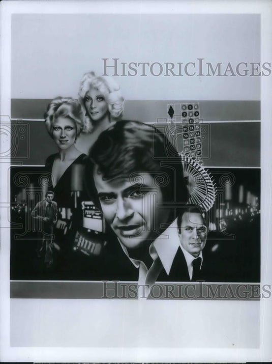 1978 Press Photo Robert Urich Tony Curtis Phyllis Davis Judy Landers Vegas Art - Historic Images
