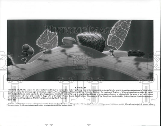 1998 Press Photo Flik the Ant in a scene from A Bug's Life animated movie - Historic Images