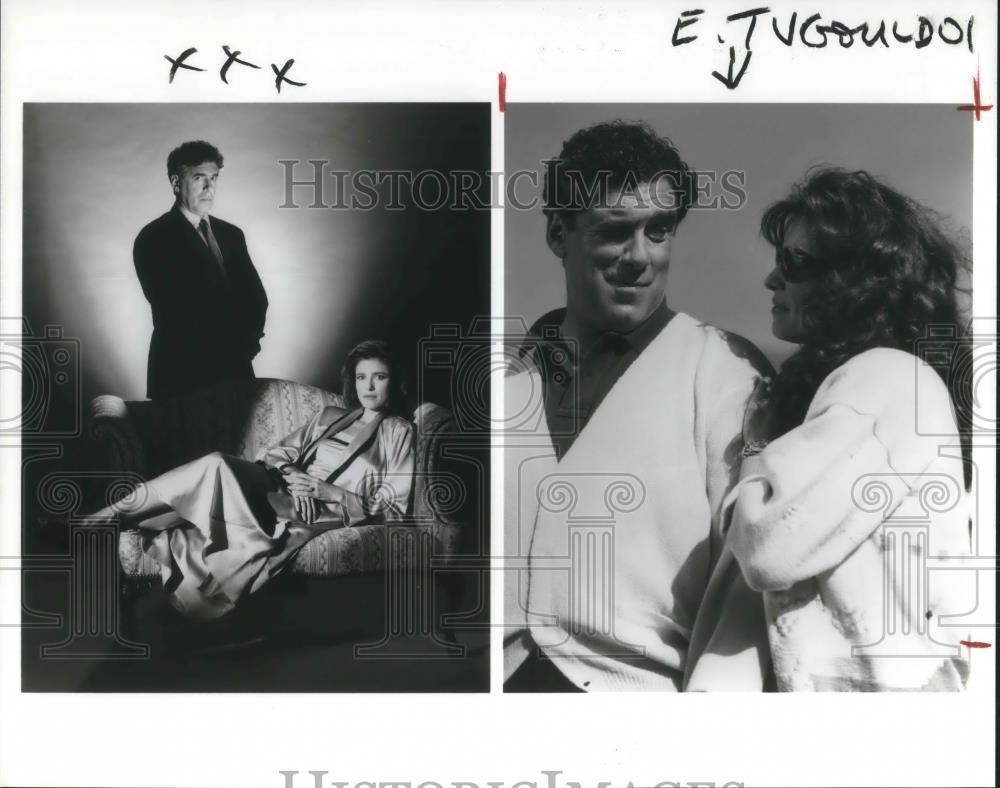 1993 Press Photo Elliott Gould and Mimi Rogers in Bloodlines: Murder in the Fami - Historic Images