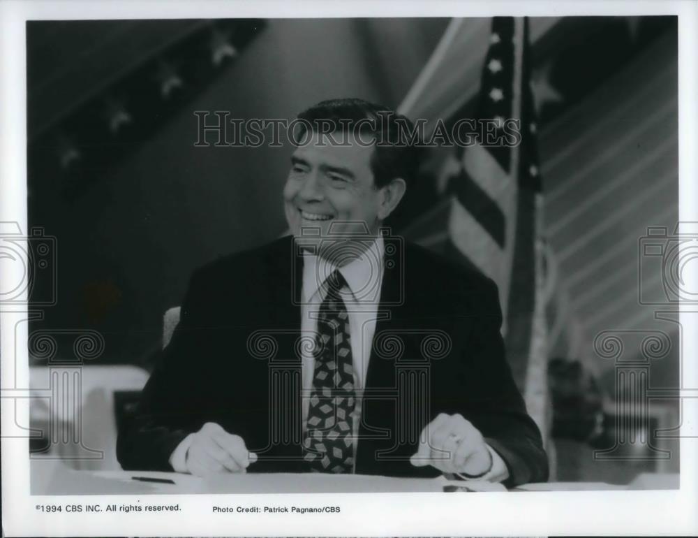 1994 Press Photo Dan Rather News Correspondent hosts Campaign 94 Election Night - Historic Images