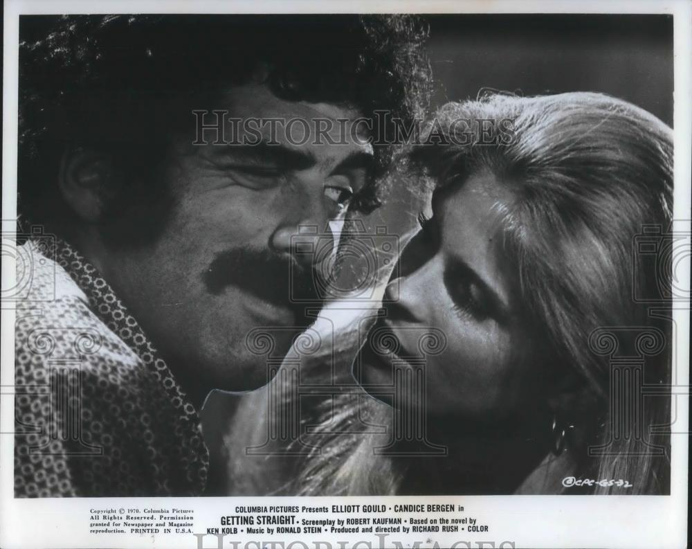1970 Press Photo Elliott Gould and Candice Bergen star in Getting Straight - Historic Images