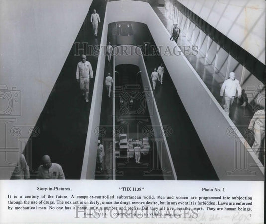 1971 Press Photo Scene from THX 1138 Sci-Fi Movie - cvp10089 - Historic Images