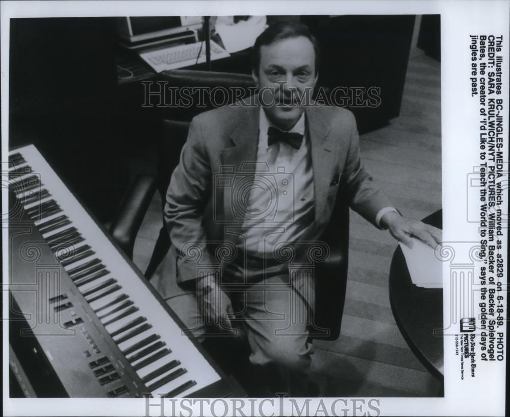 1989 Press Photo William Backer Ad Jingle Creator Composer - cvp14633 - Historic Images
