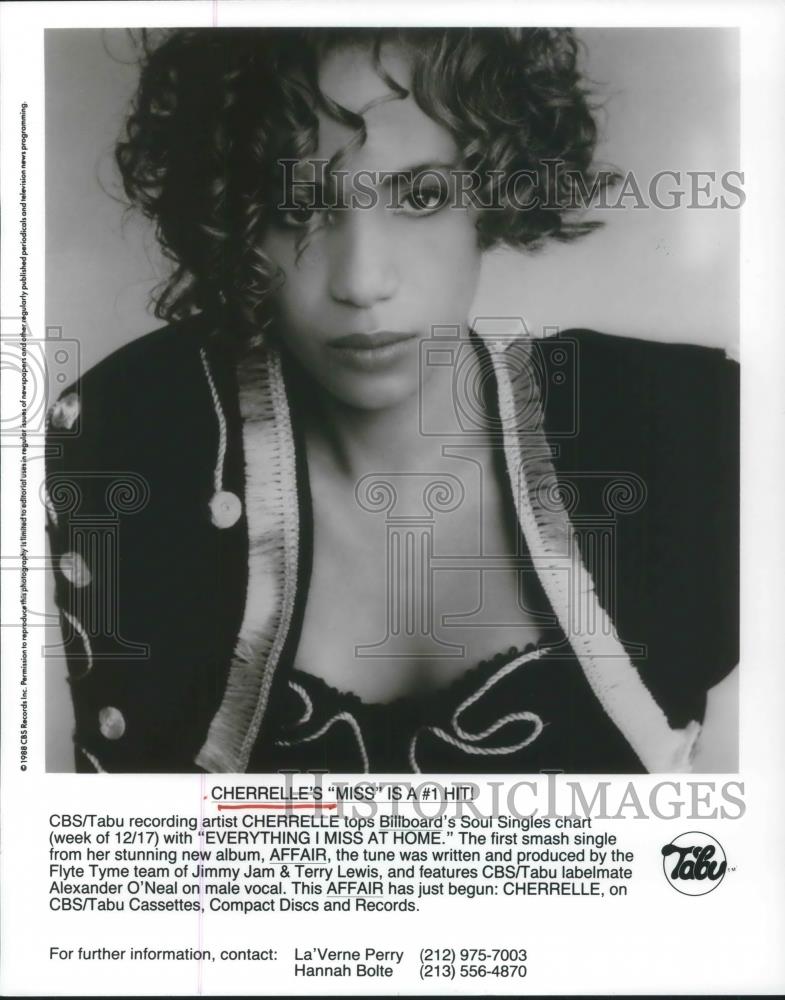 1989 Press Photo Cherelle R&B Singer - cvp05566 - Historic Images