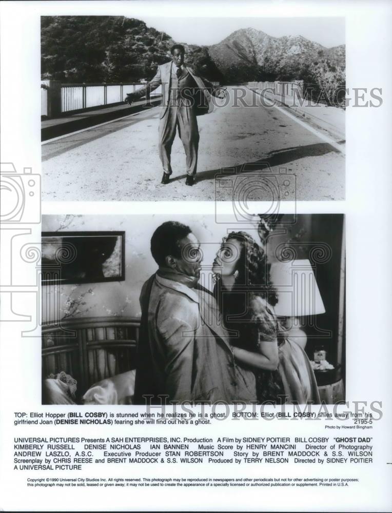 1991 Press Photo Bill Cosby and Denise Nicholas in Ghost Dad - cvp09286 - Historic Images
