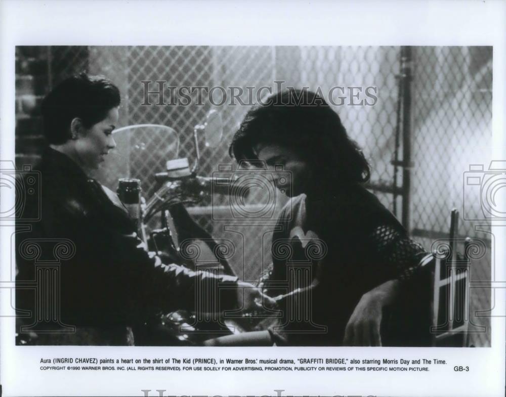 1991 Press Photo Ingrid Chavez and Prince star in Graffiti Bridge - cvp11498 - Historic Images
