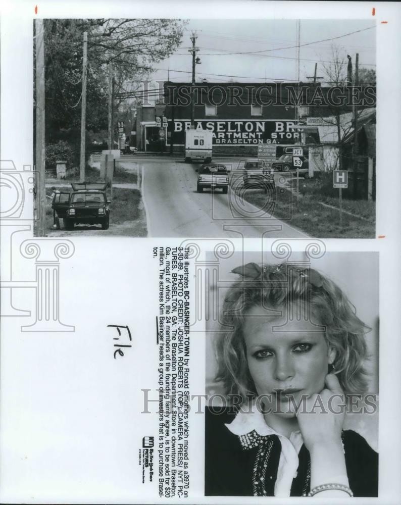 1989 Press Photo Kim Basinger Actress Purchased Braselton Department Store - Historic Images