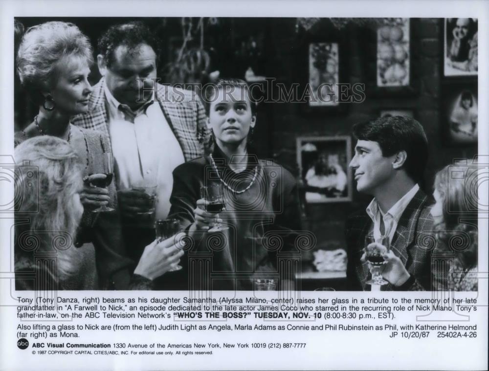 1987 Press Photo Tony Danza and Alyssa Milanon Who&#39;s the Boss - cvp19110 - Historic Images