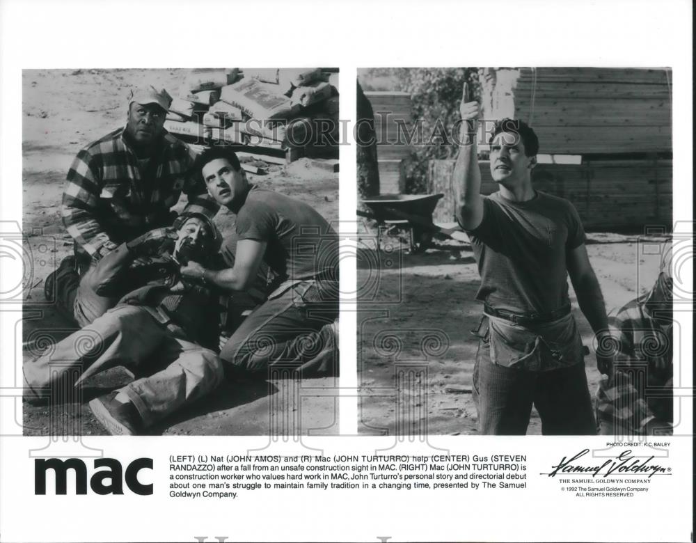 1992 Press Photo John Amos, John Turturro &amp; Steen Randazzo in Mac - cvp09054 - Historic Images