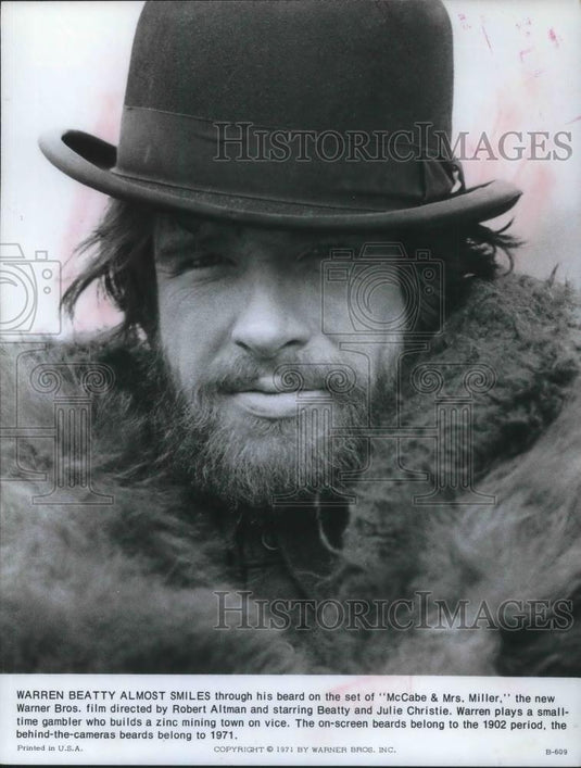 1971 Press Photo Warren Beatty in McCabe & Mrs. Miller - cvp05514 - Historic Images