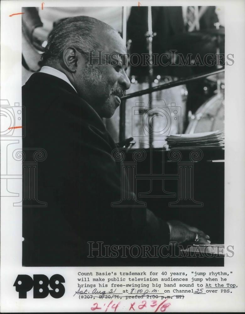 1976 Press Photo Count Basie Jazz Pianist Composer Bandleader PBS Special - Historic Images