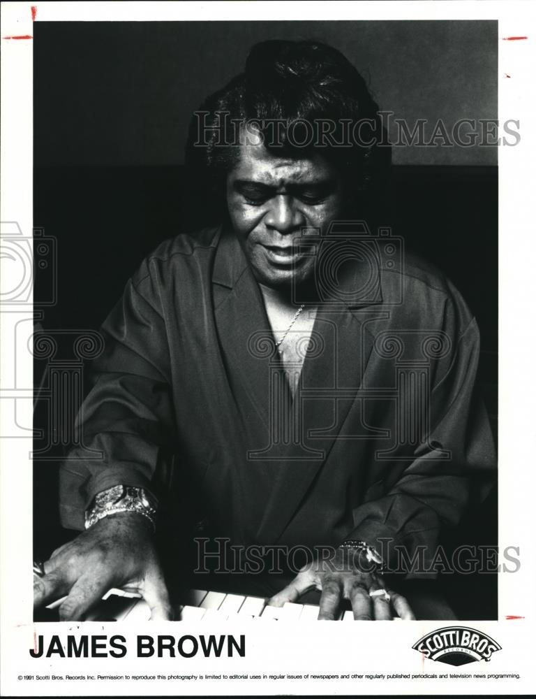1991 Press Photo James Brown Soul Singer Songwriter Musician Bandleader - Historic Images