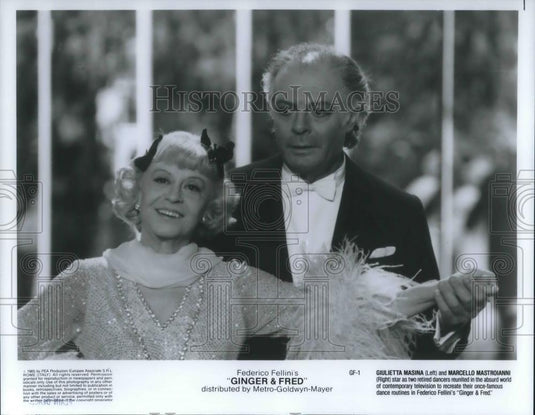 1986 Press Photo Giulietta Masina & Marcello Mastroianni in Ginger & Fred - Historic Images