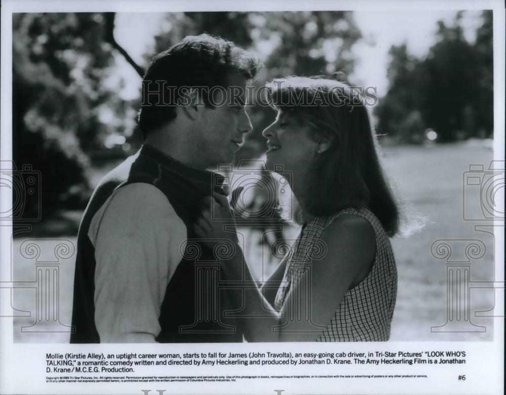 1990 Press Photo Kirstie Alley &amp; John Travolta Look Whos Talking - cvp18482 - Historic Images