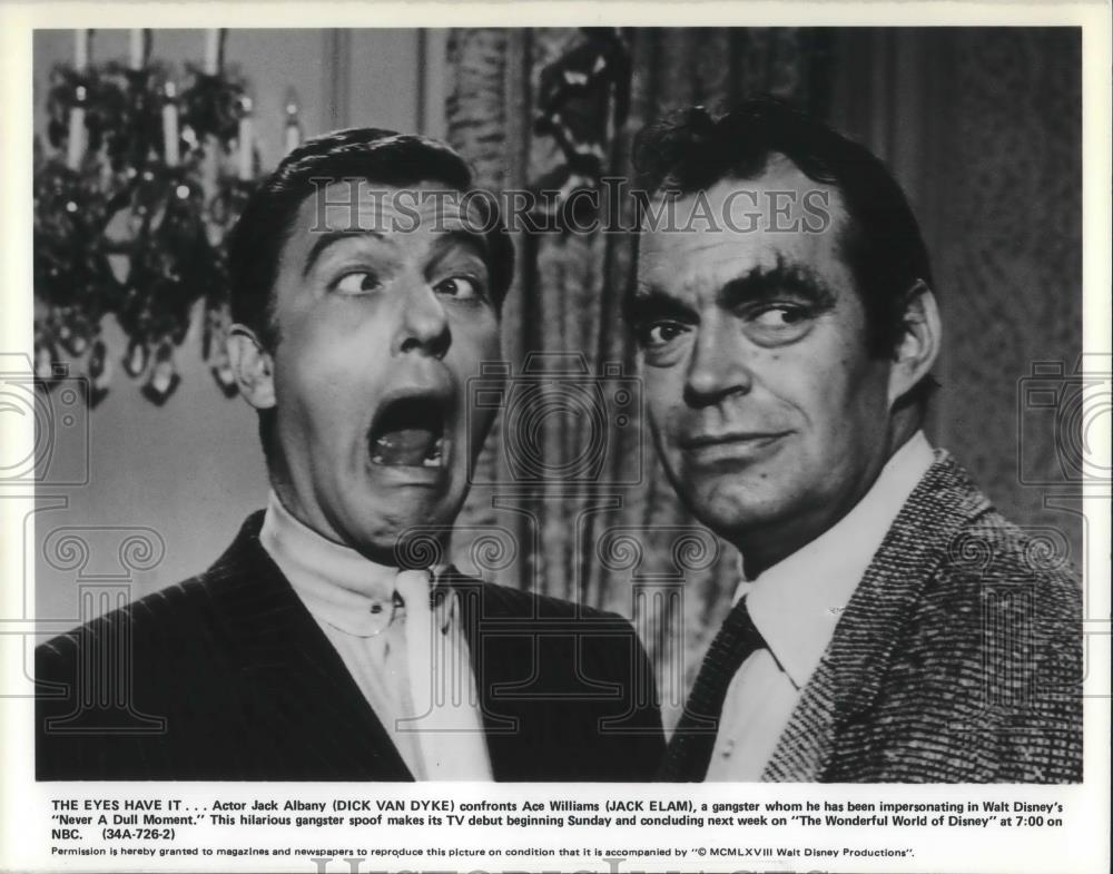 1968 Press Photo Dick Van Dyke and Jack Elam star in Never a Dull Moment - Historic Images