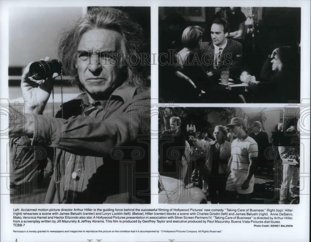 1991 Press Photo Arthur Hiller Charles Grodin James Belushi Anne DeSalvo Mako - Historic Images