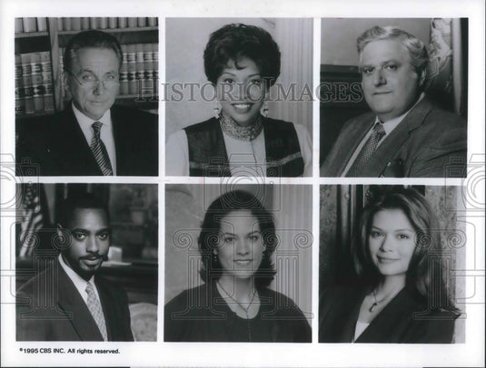 1995 Press Photo Bob Gunton Jenifer Lewis Michael Lerner Jeffrey Sams Courthouse - Historic Images