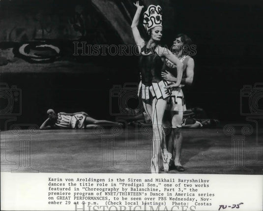 1979 Press Photo Karin von Aroldingen and Mikhail Baryshnikov in Prodigal Son - Historic Images