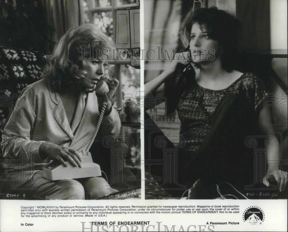 1986 Press Photo Shirley MacLaine and Debra Winger star in Terms of Endearment - Historic Images