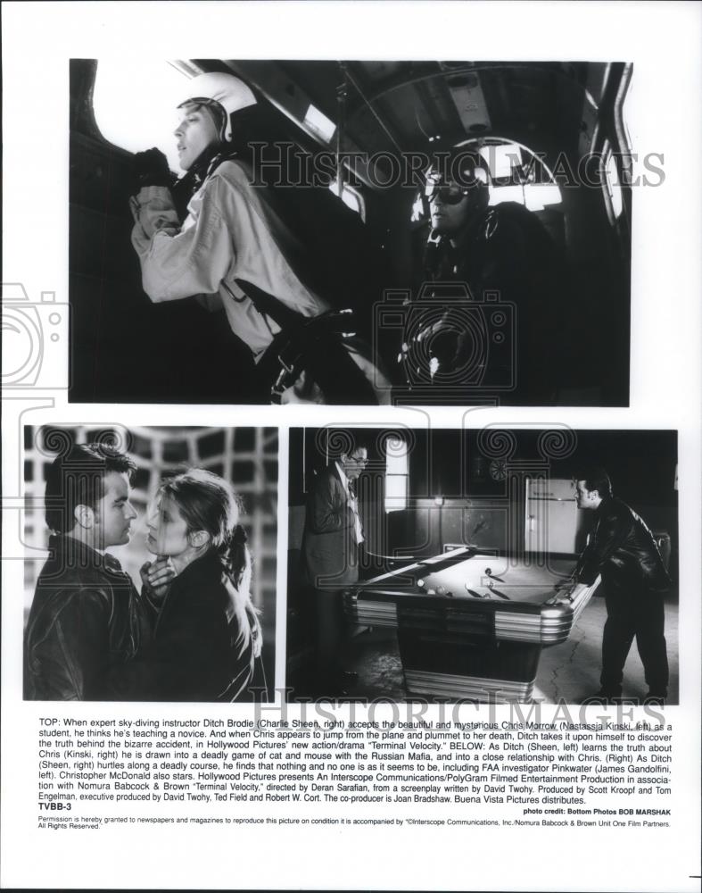 1995 Press Photo Charlie Sheen Nastassia Kinski and James Gandolfini - cvp09778 - Historic Images