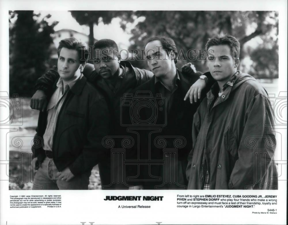 1993 Press Photo Emilio Estevez, Cuba Gooding Jr in Judgement Night - cvp19323 - Historic Images