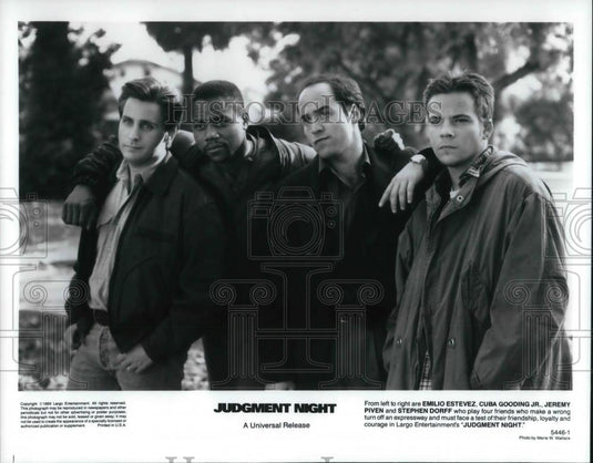 1993 Press Photo Emilio Estevez, Cuba Gooding Jr in Judgement Night - cvp19323 - Historic Images