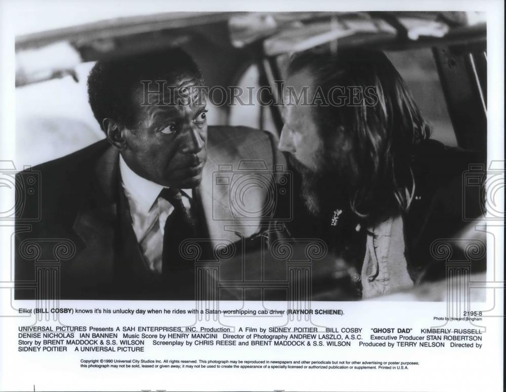 1991 Press Photo Bill Cosby and Raynor Schiene in Ghost Dad - cvp09099 - Historic Images