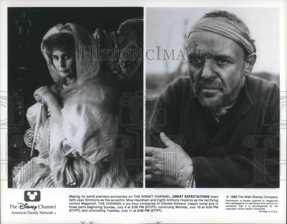 1991 Press Photo Jean Simmons and Anthony Hopkins in Great Expectations - Historic Images
