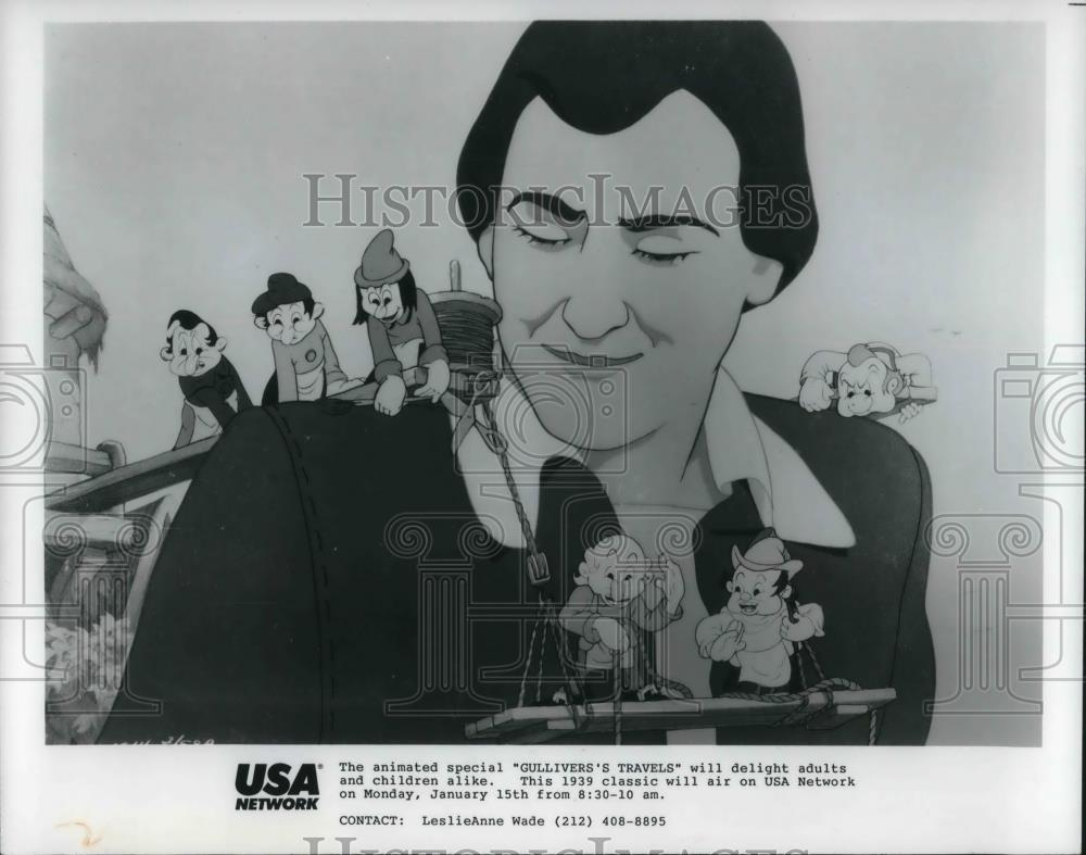 1990 Press Photo Scene from animated cartoon movie Gulliver&#39;s Travels - Historic Images