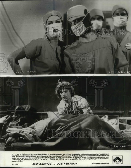 1982 Press Photo Mark Blankfield & Bess Armstrong in Jekyll & Hyde Together Agai - Historic Images