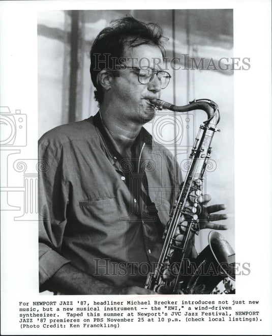 1987 Press Photo Michael Brecker in Newport Jazz '87 - cvp00096 - Historic Images