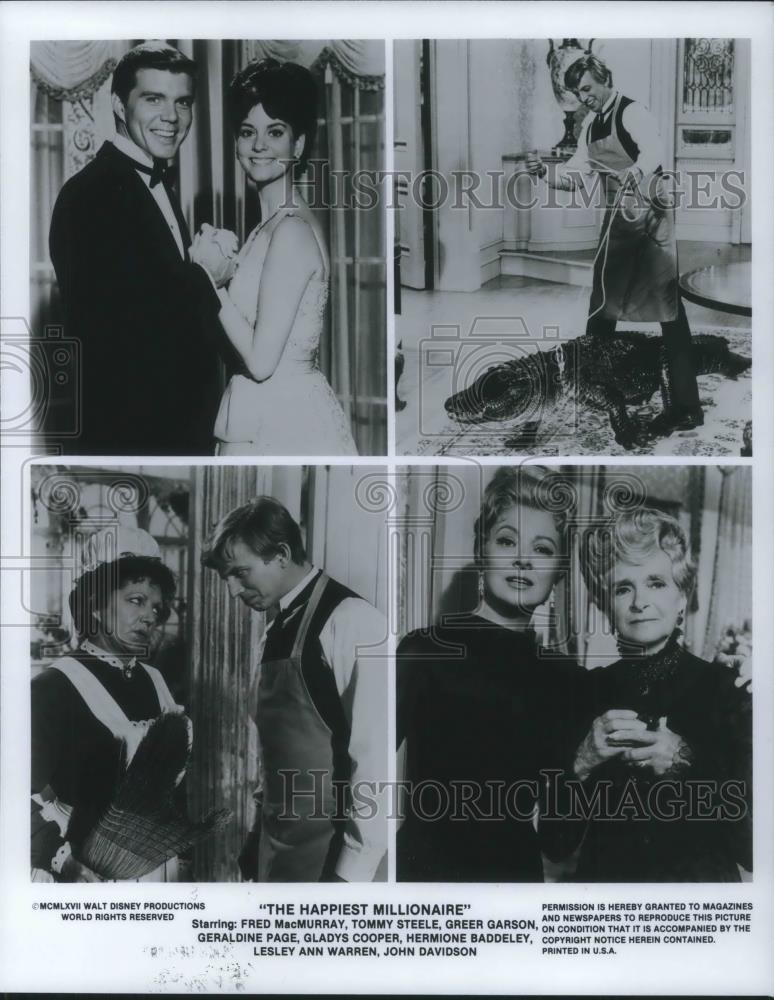 1985 Press Photo Fred MacMurray Tommy Steel Greer Garson Geraldine Page - Historic Images