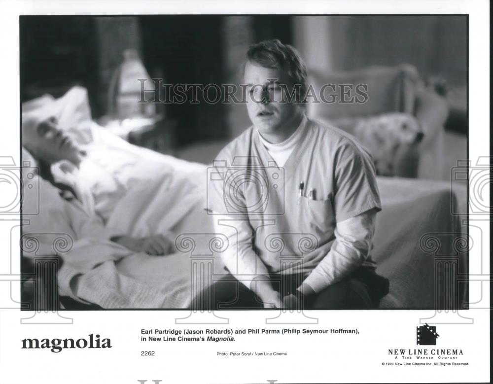 1999 Press Photo Jason Robards &amp; Philip Seymour Hoffman in Magnolia - cvp09047 - Historic Images