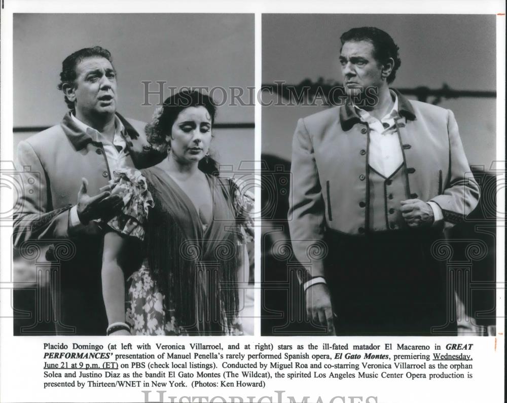 1995 Press Photo Placido Domingo and Veronica Villarroel in El Macareno - Historic Images