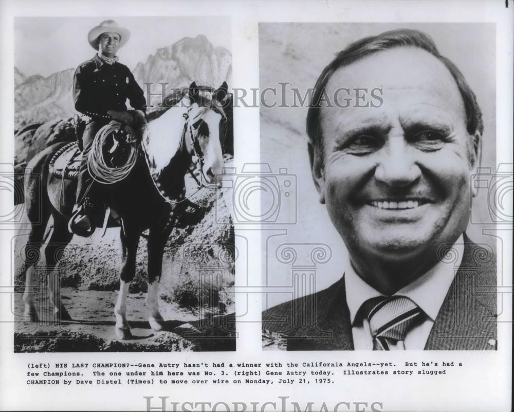 1975 Press Photo Gene Autrey Country Music Singer Actor and Musician - cvp13625 - Historic Images