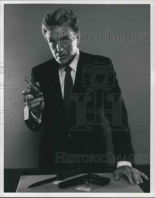 Press Photo Robert Stack host of Unsolved Mysteries - cvp10701 - Historic Images