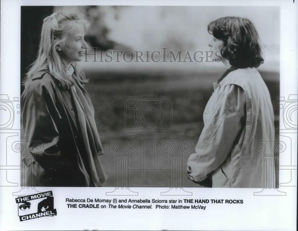 1993 Press Photo Rebecca De Mornay & Annabella Sciorra Hand that Rocks The Cradl - Historic Images