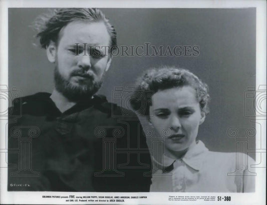 1951 Press Photo Susan Douglas and William Phipps in Five - cvp03525 - Historic Images
