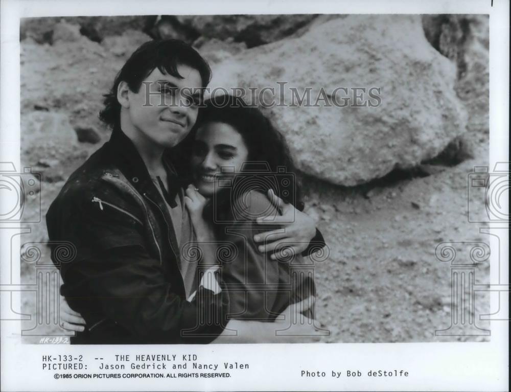 1985 Press Photo Jason Gedrick &amp; Nancy Valen in The Heavenly Kid - cvp11514 - Historic Images