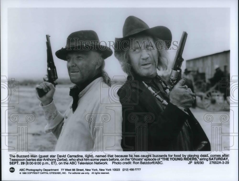 1990 Press Photo David Carradinem Anthony Zerbe in The Young Rideres - cvp18570 - Historic Images