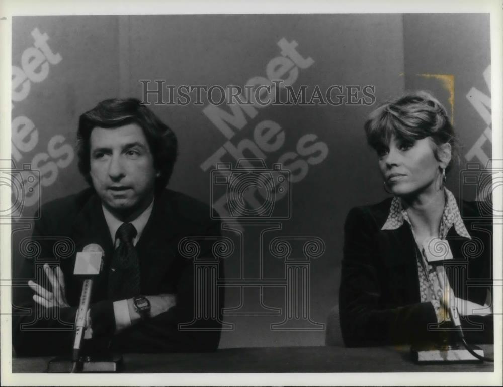 1987 Press Photo Tom Hayden and Jane Fonda Peace Activists on Meet the Press - Historic Images