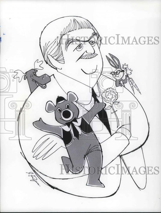 Press Photo Sketch of Bob Keeshan Actor - cvp09525 - Historic Images