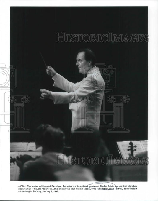 1996 Press Photo Charles Dutoit Classical Conductor Montreal Symphony Orchestra - Historic Images
