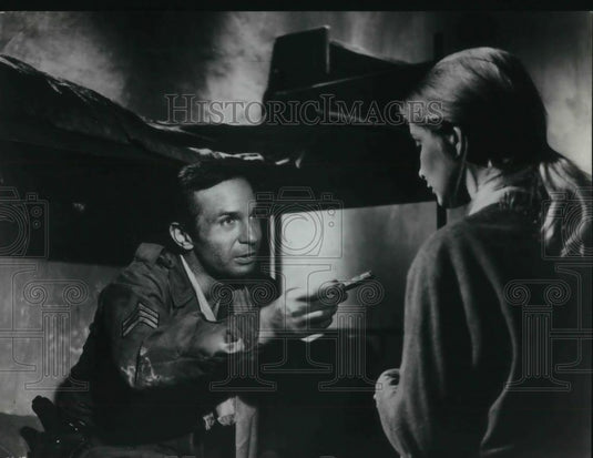 1969 Press Photo Ben Gazzara and Anna Gael star in The Bridge at Remagen - Historic Images