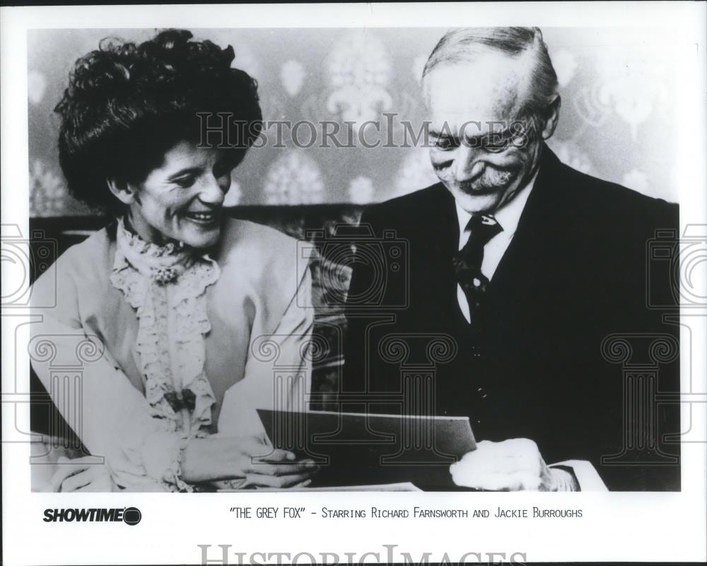 1985 Press Photo Richard Farnsworth and Jackie Burroughs in The Grey Fox - Historic Images