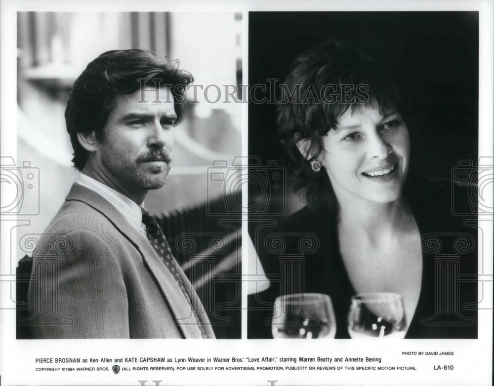 1994 Press Photo Pierce Bronson &amp; Kate Capshaw in Love Affair - cvp18499 - Historic Images