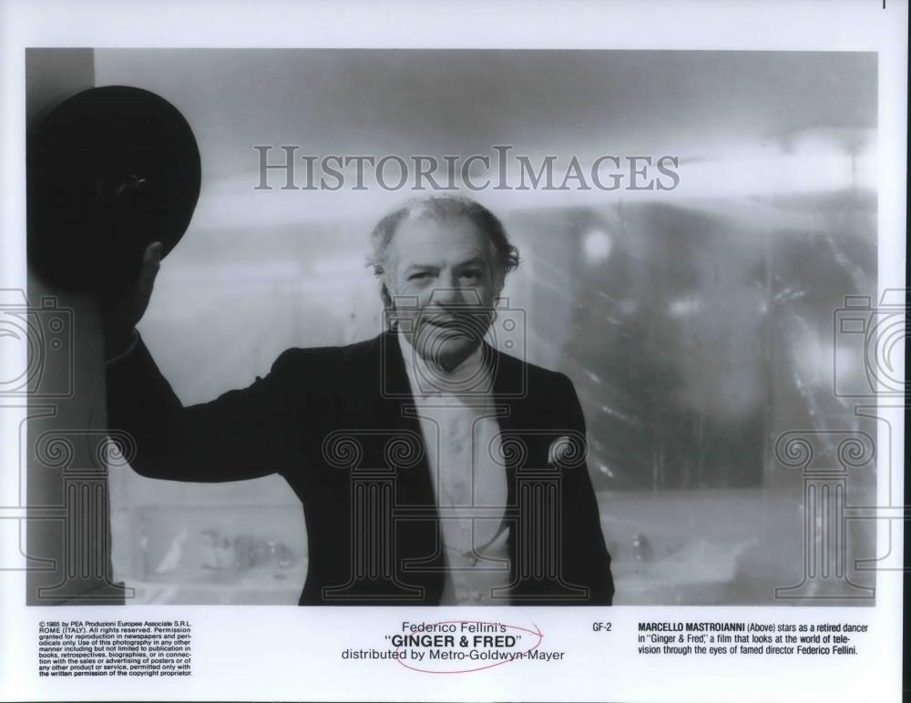 1986 Press Photo Marcello Mastroianni in Ginger &amp; Fred - cvp09429 - Historic Images