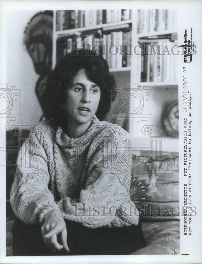 1986 Press Photo Delia Ephron You Want To Belong So Badly - cvp05971 - Historic Images